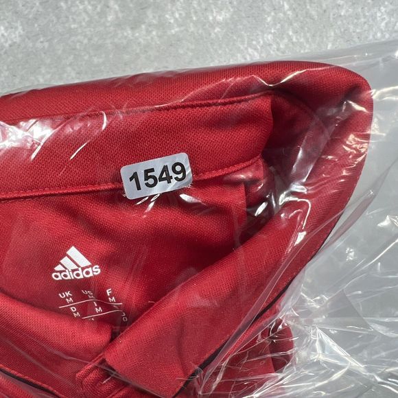 Adidas FC Bayern Munich Polo Shirt Men’s Medium Red Athletic GPS Soccer Jersey - Picture 9 of 9
